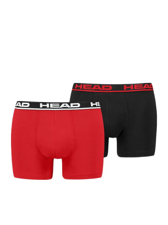 Herren Boxershorts Flame Red-Schwarz 2er Pack