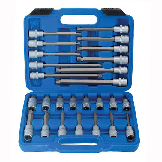 Set Of Bit Sockets Spline Xzn 1/2 Inch 26 Pieces