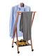 Arredamenti Italia Telescopic Wooden Floor Garment Rack from Wood Brown 38cm
