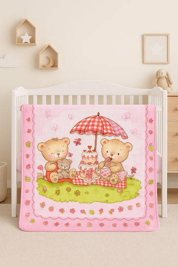 Βρεφικό Κουβερλί από Πολυεστέρα Pink 110x150cm