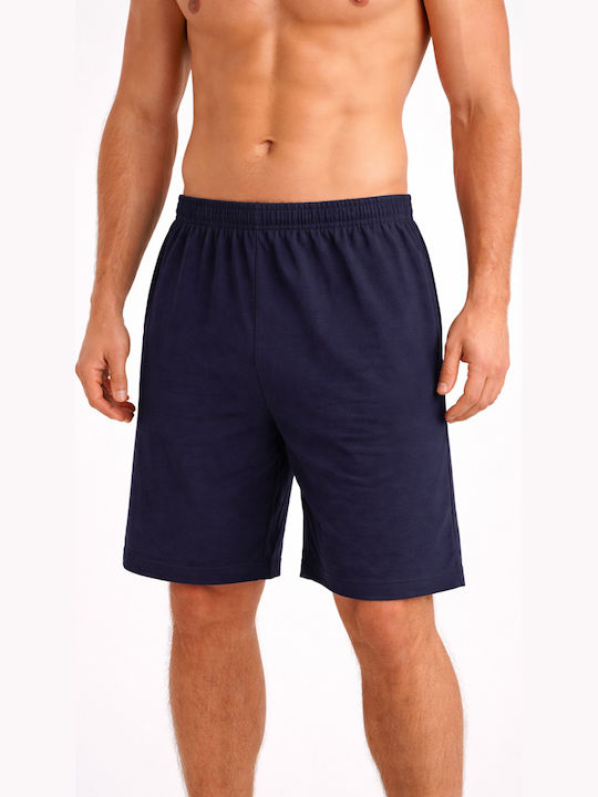 Lion Summer Men's Bermuda Pyjamas Cotton Dark Blue