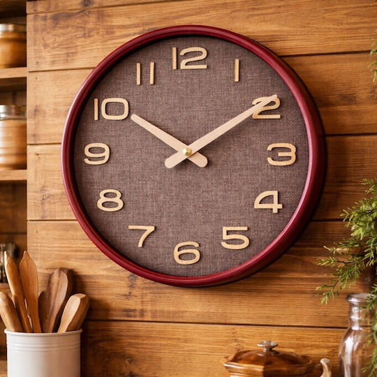 Galifas Analoge Hölzernes Braune Wanduhr Ø25cm