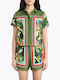 Short Sleeve Women's Linen Shirt Multicolour
