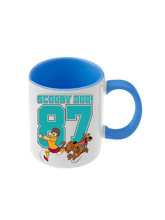 Scooby Doo Mug Blue Handle Interior
