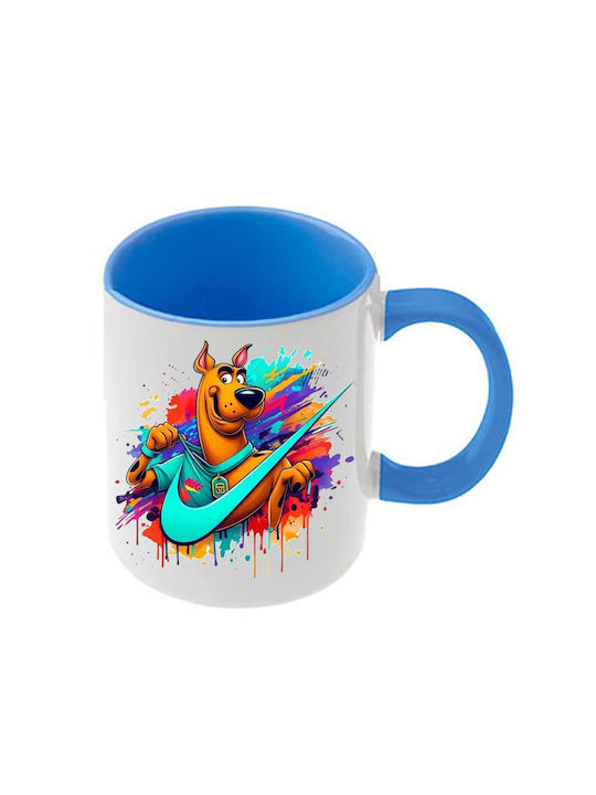 Scooby Doo Mug Blue Handle Interior