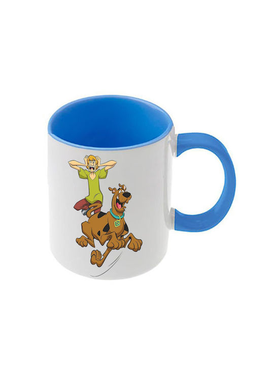 Scooby Doo Mug Blue Handle Interior