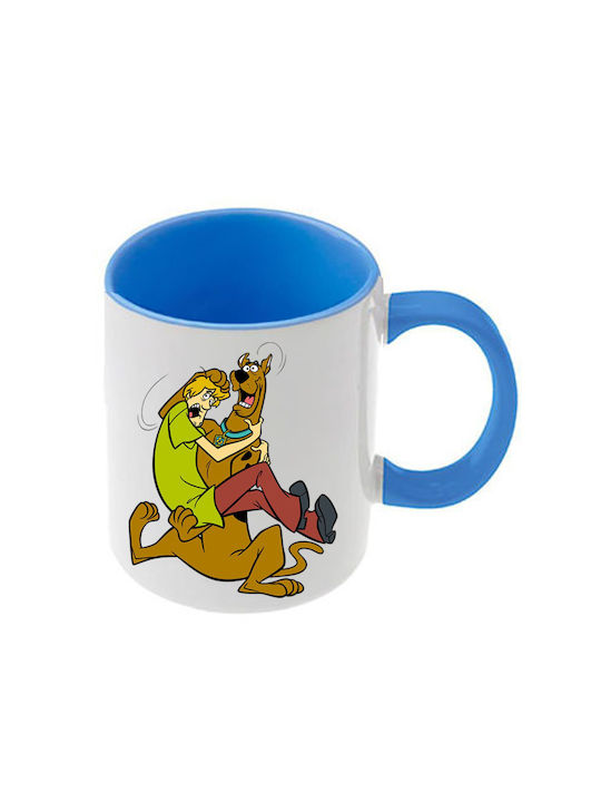 Scooby Doo Mug Blue Handle Interior