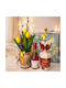 Set Elegant De Lalele Aurii Aranjament Floral În Vază Vin Rosé Heidi Praline