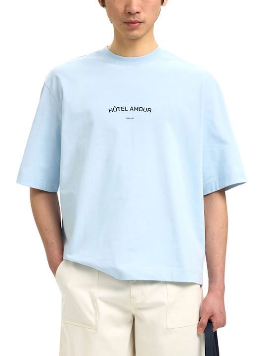 Selected Neck T-Shirt Black-Blue