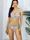 Set Bikini Push Up Floral Turquoise