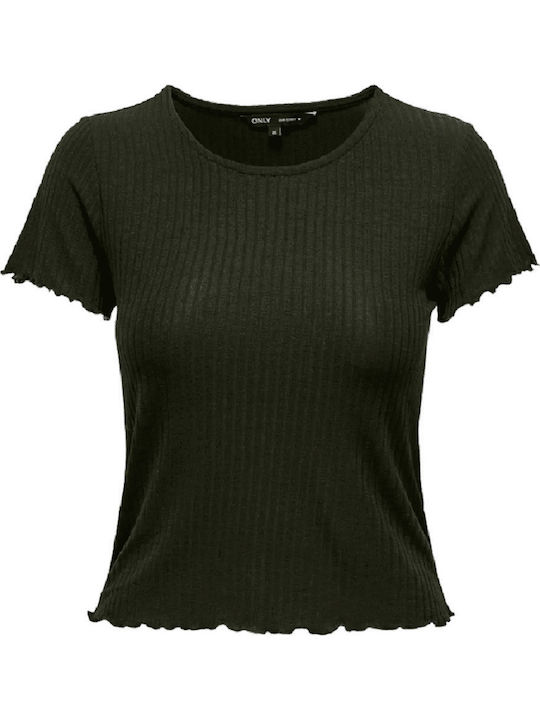 Only Γυναικείο T-shirt Χακί