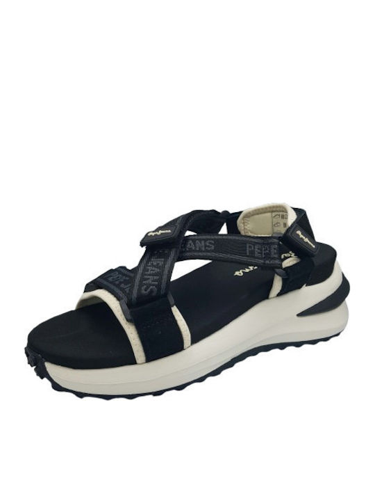 Leather Women's Flat Sandals Black