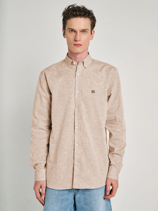 Staff Long Sleeve Linen Shirt Light Beige 61-00...