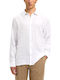 Kylian Long Sleeve Linen Shirt in Regular Fit White