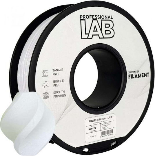 Professional Lab Filament Pentru Imprimante 3D PETG 1.75mm Alb 1kg