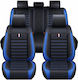 Autositzbezüge Set Universal Eco Leder Vorne Hinten Schwarz Blau