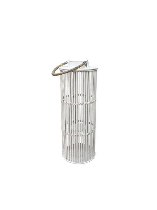 Marhome Wicker White Lantern 24x24x66cm