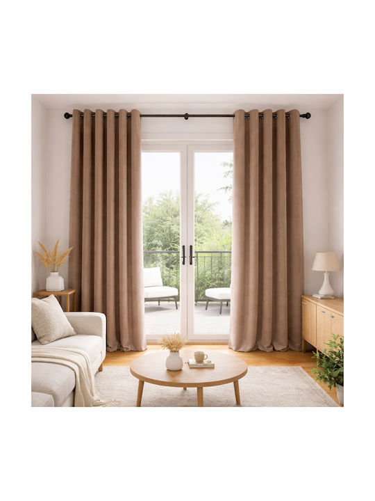 My Home Luxury Κουρτίνα με Τρουκς Μόκα 280x270εκ.