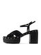Suede Damen Sandalen Schwarz