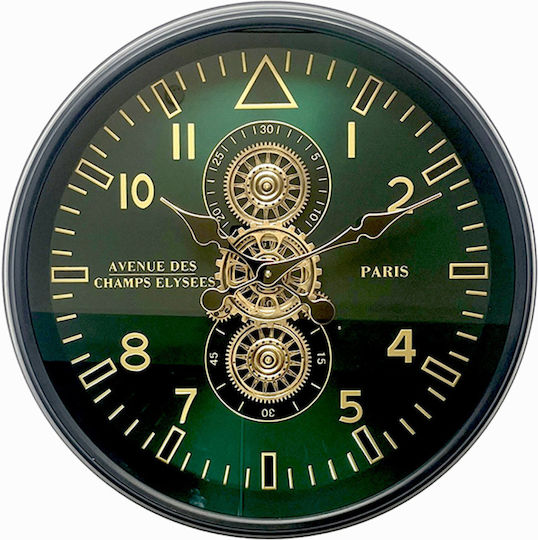 Zaros Metallische Wanduhr Grüne 60x8,5cm