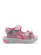 Kids' Sandals with Hoop & Loop Closure and Lights Pink