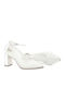 Leather Heels with Strap & High Heel Ecru
