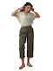 Pantaloni Dama Kaki Din Bumbac