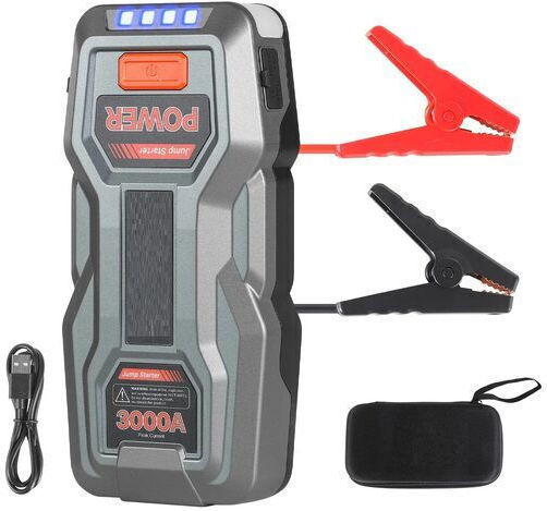 Starter Portabil Pentru Baterii Auto Și Camion 3000A Cu Bancă De Alimentare USB Și Obiectiv
