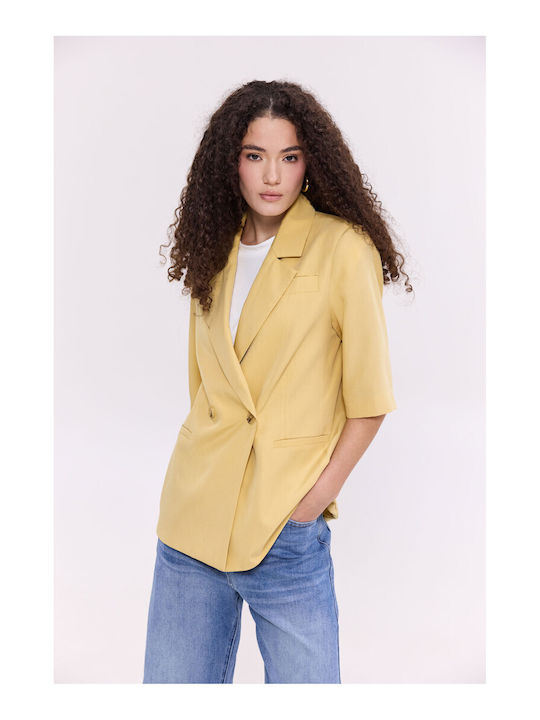 Donna Martha Women's Yellow Blazer 26556-1-KITRINO Donna Martha Women's Yellow Blazer 26556-1-KITRINO
