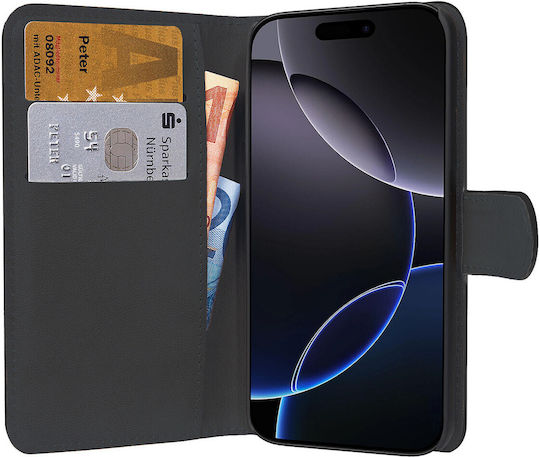 Pedea Book Δερματίνης / Σιλικόνης Μαύρο (iPhone 16 Pro Max)
