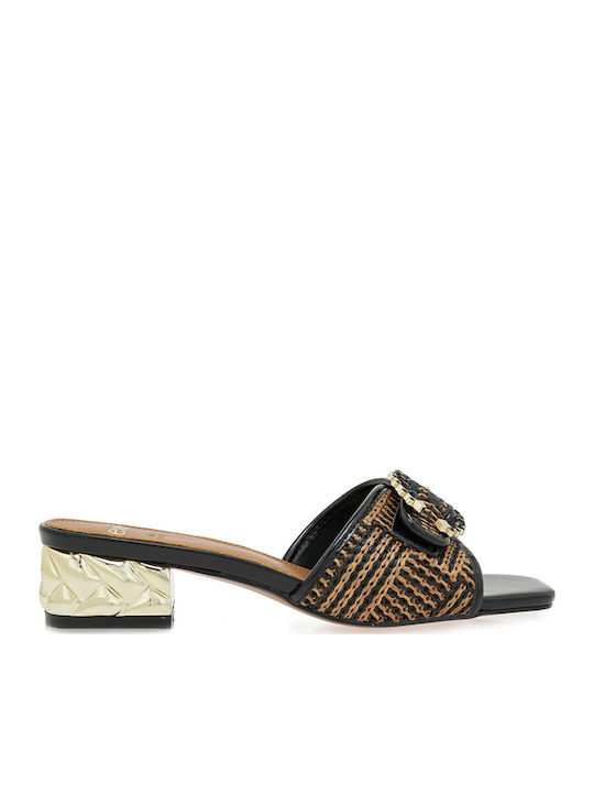 Mules With Low Heel In Black Colour