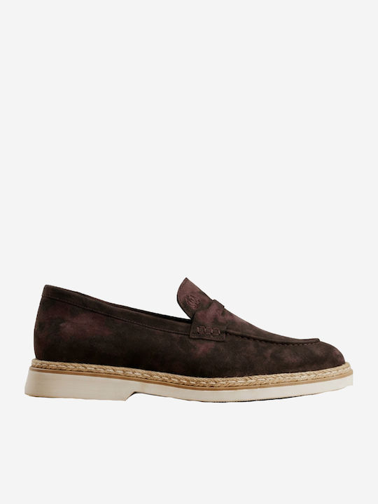 Suede Ανδρικά Loafers σε Καφέ Χρώμα
