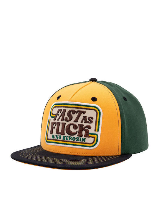 King Kerosin Καπέλο Fast As Fuck Flat Cap Black Yellow