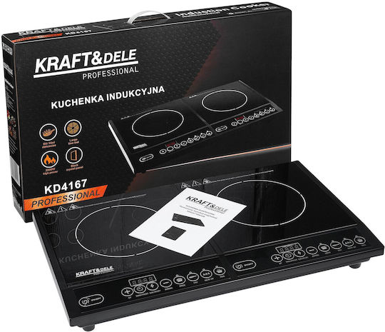 Kraft & Dele Plită de Blat cu Inducție Dublă Neagră