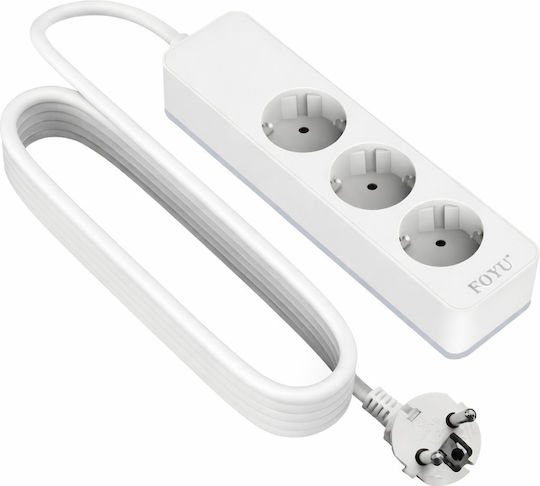 Foyu Power Strip 3 Sockets with Cable 1.5m