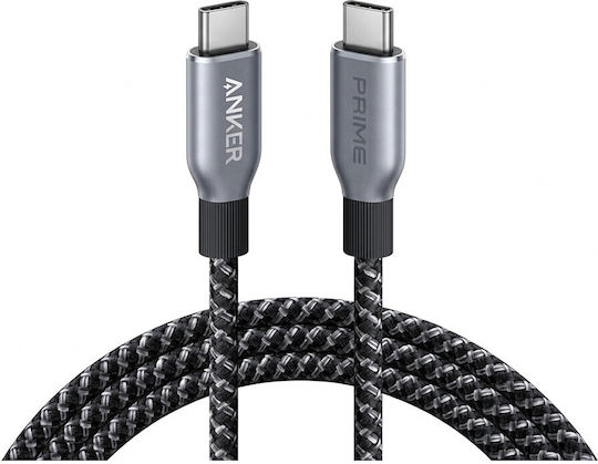 Anker Braided USB 2.0 Cable USB-C male - USB-C 240W PD Μαύρο 1.8m A82E2012