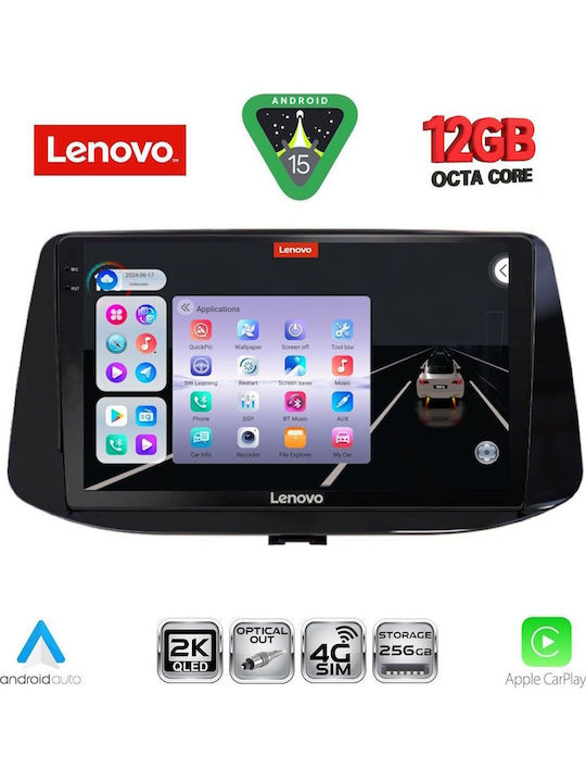 Lenovo Car Audio System for Hyundai i30 2018 (Bluetooth/USB/WiFi/GPS/Apple CarPlay/Android Auto) with 9" Touch Screen