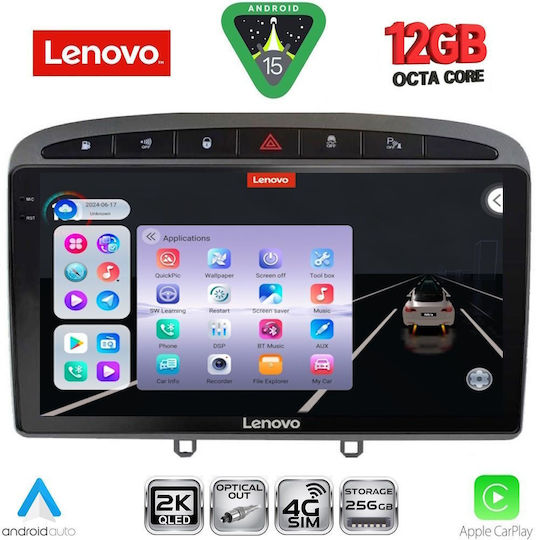 Lenovo Car Audio System for Peugeot 308 / RCZ 2007-2012 Bluetooth USB WiFi GPS Apple CarPlay Android Auto with 9" Touch Screen