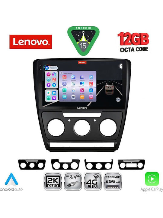 Lenovo Car Audio System for Skoda Octavia 2005-2012 with Clima Bluetooth USB WiFi GPS Apple CarPlay Android Auto with 10" Touch Screen