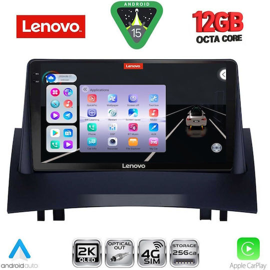 Lenovo Car Audio System for Renault Megane 2002-2008 Bluetooth USB WiFi GPS Apple CarPlay Android Auto with 9" Touch Screen