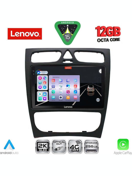 Lenovo Car Audio System for Mercedes-Benz C Class 1999-2004 (Bluetooth/USB/WiFi/GPS/Apple CarPlay/Android Auto) with 9" Touch Screen