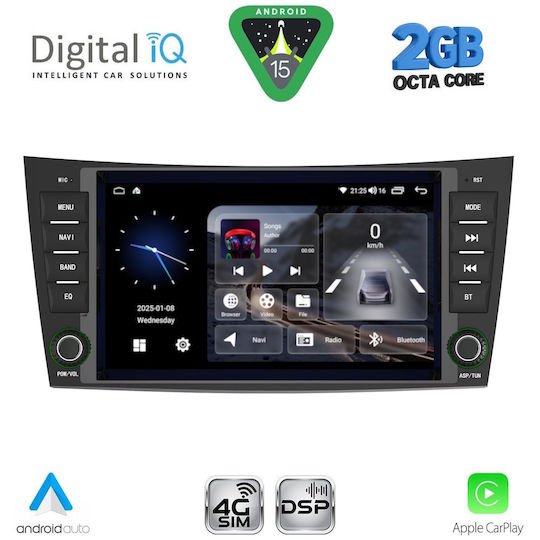 Digital IQ Car Audio System for Mercedes-Benz E Class / CLS Class 2003-2009 Bluetooth USB WiFi GPS Apple CarPlay Android Auto with 8" Touch Screen