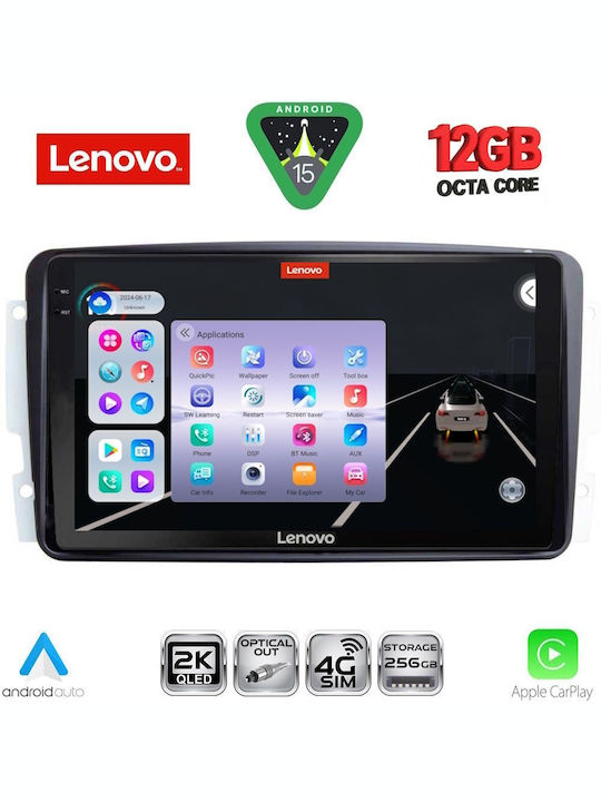 Lenovo Car Audio System for Mercedes-Benz CLK Class 2000-2004 (Bluetooth/USB/WiFi/GPS/Apple CarPlay/Android Auto) with 9" Touch Screen
