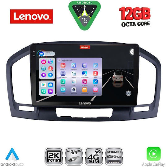 Lenovo Ηχοσύστημα Αυτοκινήτου για Opel Insignia 2008-2013 (Bluetooth/USB/WiFi/GPS/Apple-Carplay/Android-Auto/CD) με Οθόνη Αφής 9"
