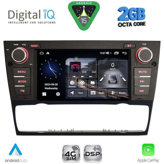 Digital IQ Car Audio System for BMW Series 3 2005-2012 (Bluetooth/USB/WiFi/GPS/Apple CarPlay/Android Auto) with 7" Touch Screen