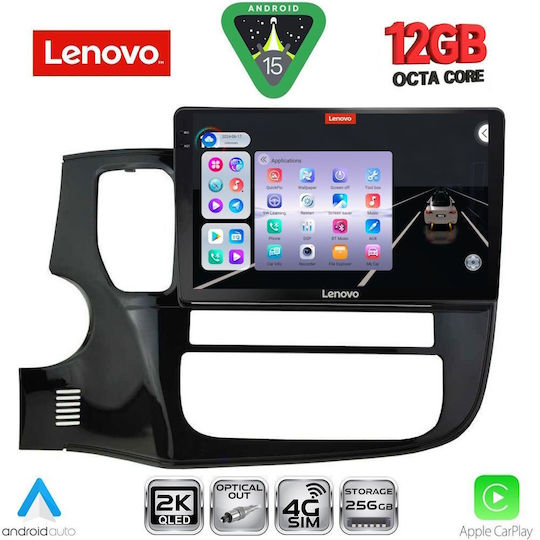 Lenovo Ηχοσύστημα Αυτοκινήτου για Mitsubishi Outlander 2013-2020 (Bluetooth/USB/WiFi/GPS/Apple-Carplay/Android-Auto) με Οθόνη Αφής 10"