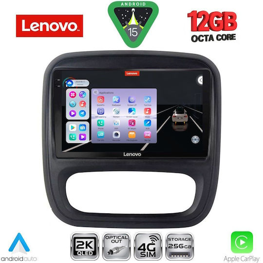 Lenovo Car Audio System for Opel Vivaro Renault Trafic Nissan NV300 2014-2019 Bluetooth USB WiFi GPS Apple CarPlay Android Auto with 9" Touch Screen