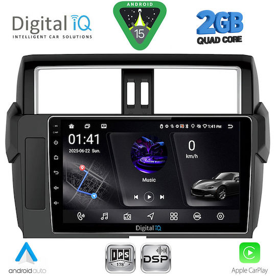 Digital IQ Car Audio System for Toyota Prado 2014-2017 Bluetooth USB WiFi GPS Apple CarPlay Android Auto with 10" Touch Screen