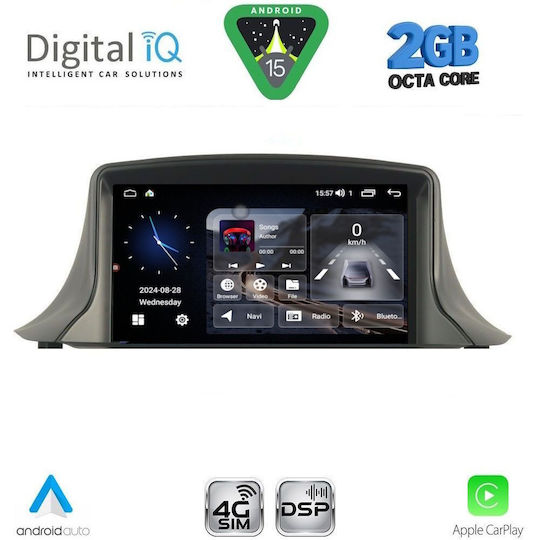 Digital IQ Ηχοσύστημα Αυτοκινήτου για Renault Megane 2009-2015 (Bluetooth/USB/WiFi/GPS/Apple-Carplay/Android-Auto) με Οθόνη Αφής 7"