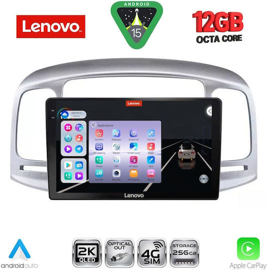 Lenovo Car Audio System for Hyundai Accent 2005-2012 Bluetooth USB WiFi GPS Apple CarPlay Android Auto with 9" Touch Screen